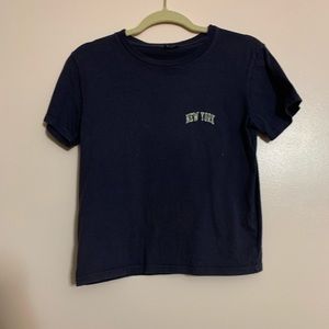 Brandy Melville navy blue cropped shirt